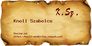 Knoll Szabolcs névjegykártya