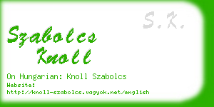 szabolcs knoll business card